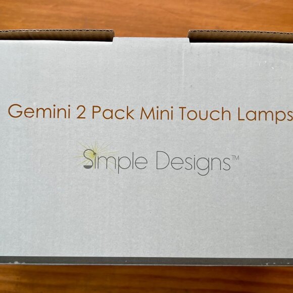 Simple Designs Gemini Colors 2 Pack Mini Touch Table Lamp Set with Fabric Shades - Picture 7 of 7